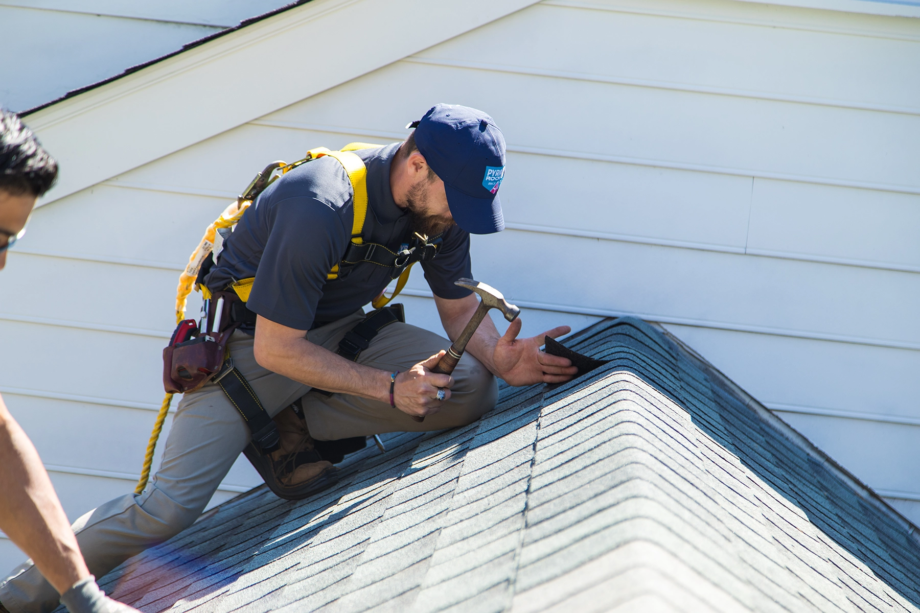 Roofing crew installing a new roof